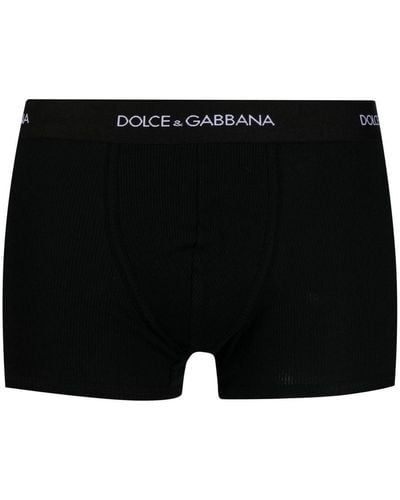 Dolce & Gabbana Bóxeres con logo en la cinturilla - Negro