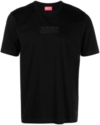 DIESEL T-must-slits-n Cotton T-shirt - Black