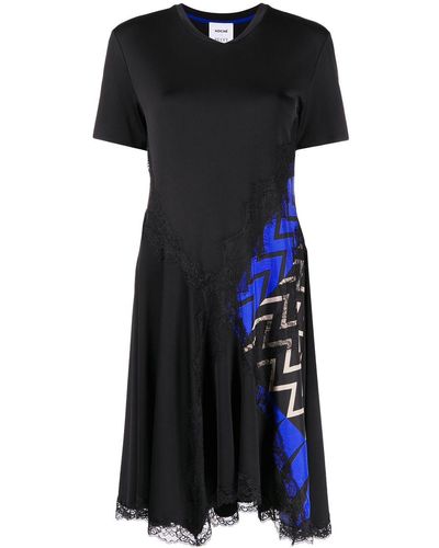Emilio Pucci X Koché Chevron-print Panelled T-shirt Dress - Black