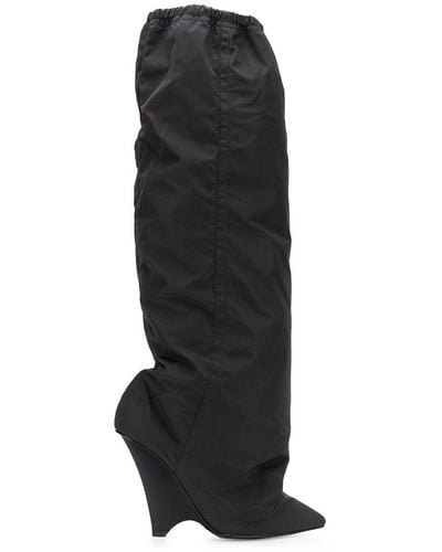 Yeezy 120 Wedge Thigh High Boots - Black