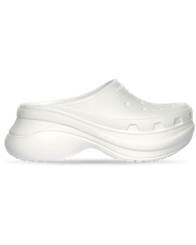 Balenciaga X Crocs Logo-embossed Platform Mules - White
