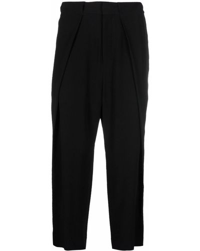 Balmain Pantalones capri en crepé - Negro