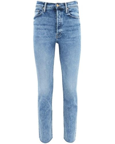 Mother The Tomcat Straight-Leg-Jeans mit hohem Bund - Blau