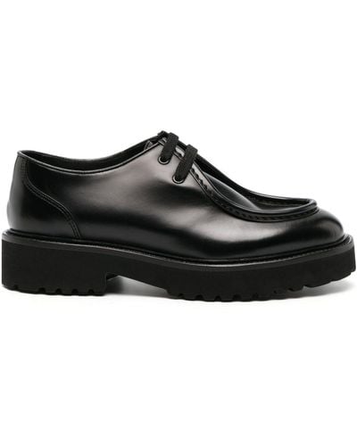 Doucal's Lace-up Leather Loafers - Black