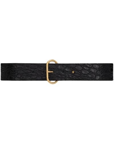 Saint Laurent Buckle-fastening Leather Belt - Black