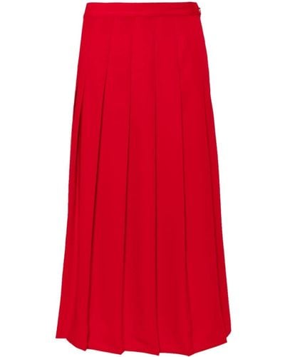 Polo Ralph Lauren Pleated Midi Skirt - Red