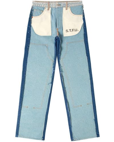 Heron Preston Mid-rise Panelled Jeans - Blue