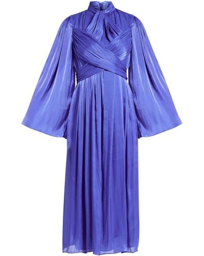 Costarellos Pleated Midi Dress - Blue
