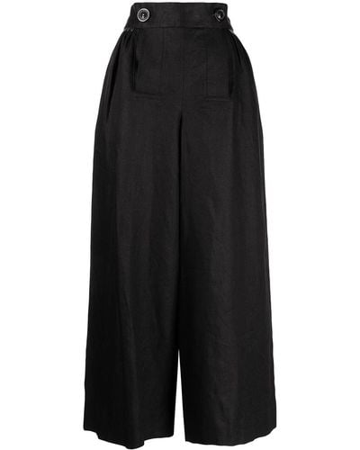 Maison Margiela Pantalones con cintura y botones - Negro