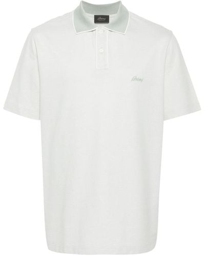 Brioni Logo-embroidered Polo Shirt - White