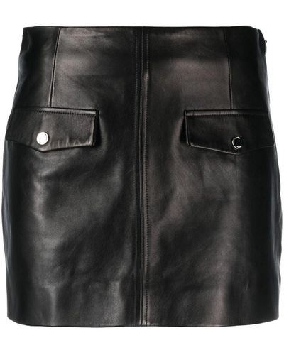 DROMe Fitted Lambskin Miniskirt - Black
