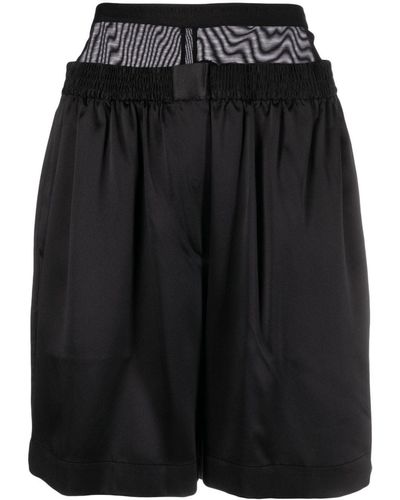 Alexander Wang Short en soie à design superposé - Noir