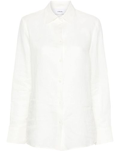Lardini Langärmeliges Leinenhemd - Weiß