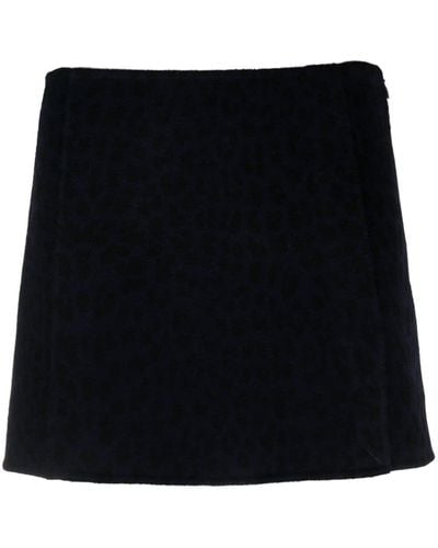 P.A.R.O.S.H. Zip-up Felted-wool Miniskirt - Black