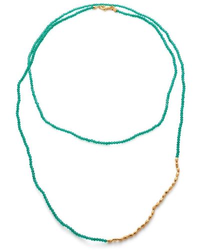 Monica Vinader Mini nugget Beaded Necklace - Blue