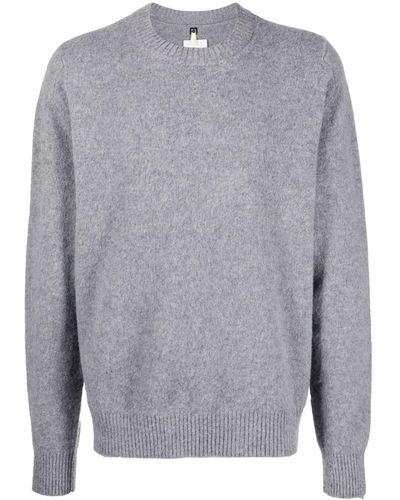 OAMC Intarsia-knit Logo Wool=blend Jumper - Grey