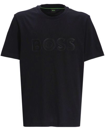 BOSS T-shirt en coton à logo imprimé - Noir