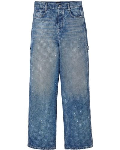 Marc Jacobs Oversized Jeans Verfraaid Met Kristallen - Blauw