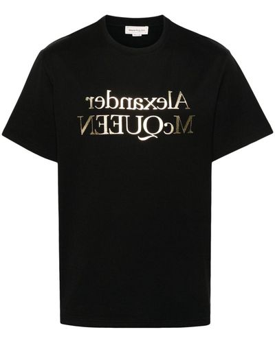 Alexander McQueen Reflective ロゴ Tシャツ - ブラック