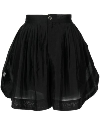 B+ AB Shorts plisada con acabado satinado - Negro