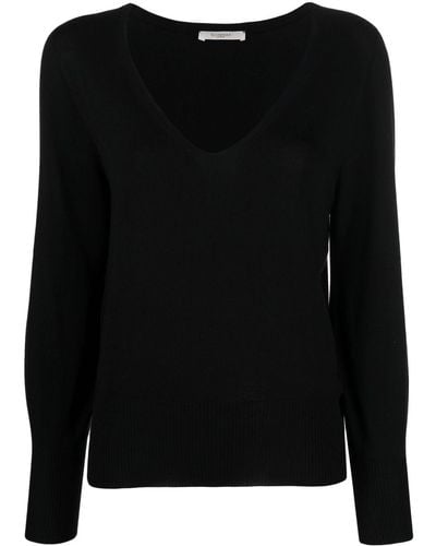 Zanone Cotton-silk Long-sleeved Sweater - Black