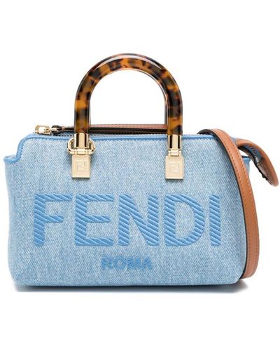 Fendi Sac mini By The Way en jean - Bleu