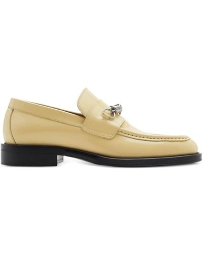 Burberry Barbed Leather Loafers - Natural