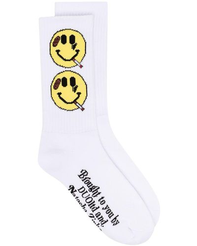 Natasha Zinko Smiley Knit Socks - White