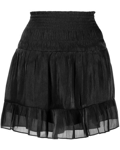B+ AB Elasticated-waist Flared Skirt - Black