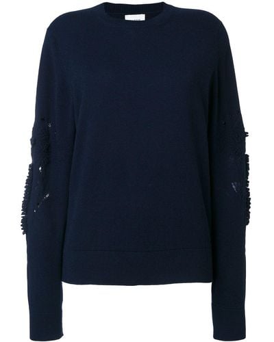 Barrie Romantic Timeless Cashmere Round Neck Pullover - Blue
