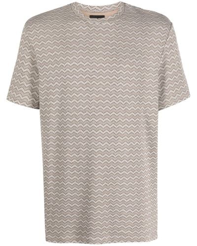 Giorgio Armani Graphic-print Round-neck T-shirt - Gray