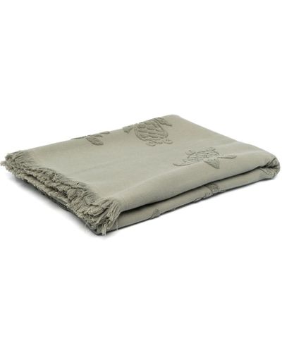 Vilebrequin Turtle-pattern Organic-cotton Beach Towel - Gray