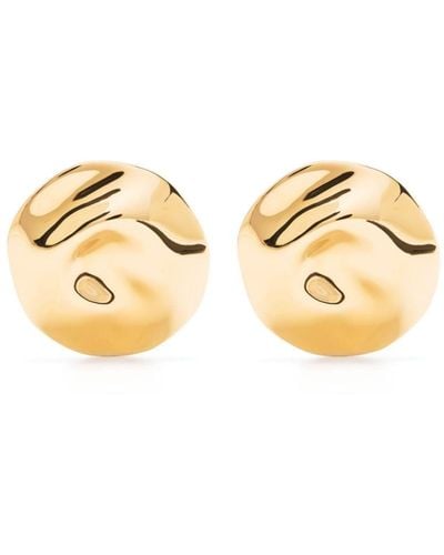 Alexander McQueen Beam Dented Circular Earrings - Metallic