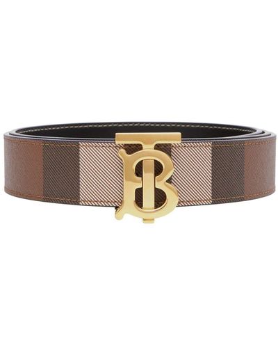 Burberry Cintura con fibbia monogramma - Marrone