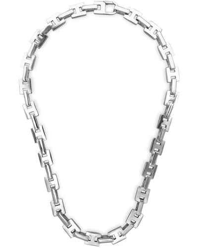 Hatton Labs Collar de cadena con placa del logo - Blanco