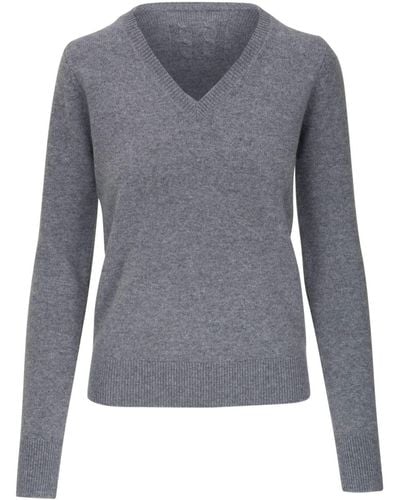 Nili Lotan V-neck Cashmere Sweater - Gray