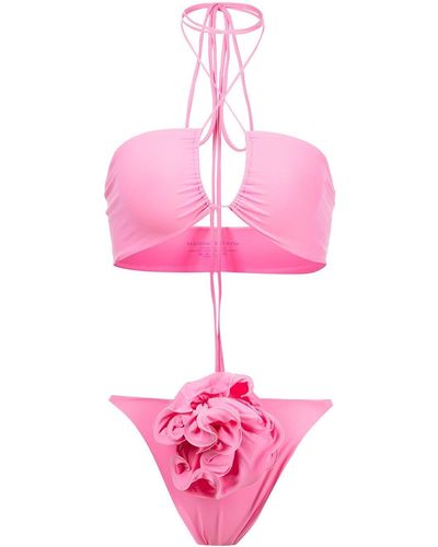 Magda Butrym Tie-fastening Halterneck Bikini Top - Pink