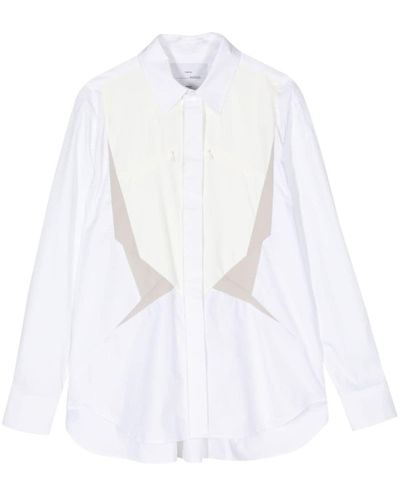 Fumito Ganryu Long-sleeve Cotton-blend Shirt - White