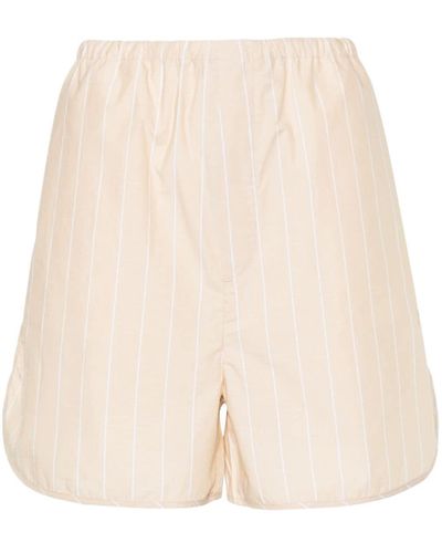 Filippa K Striped Drawstring Shorts - Natural