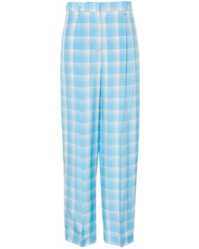 MSGM Check-pattern Trousers - Blue