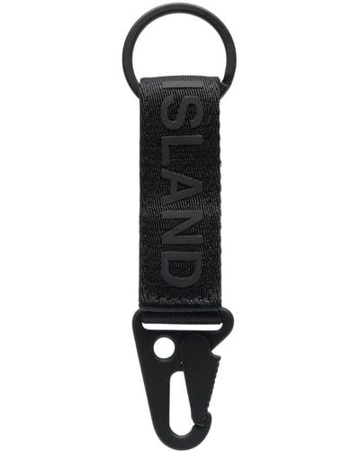 Stone Island Rubberised-logo Key Holder - Black