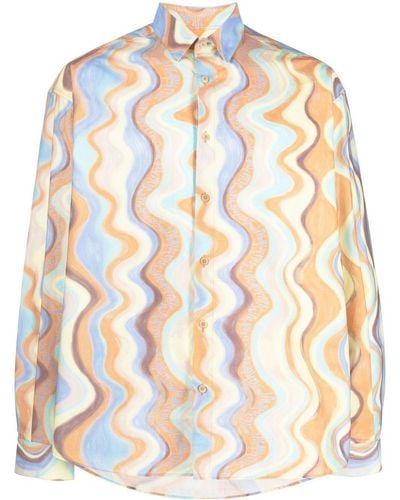 Jacquemus Camicia 'la chemise simon' con stampa grafica all-over in cotone multicolor uomo - Multicolore