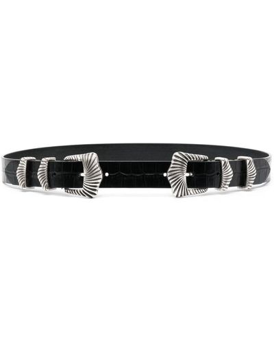Maje Double-buckle Leather Belt - Black