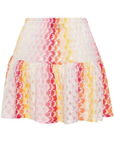 Missoni Lace-effect Ruffled-detailed Skirt - Pink