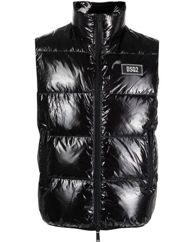 DSquared² Icon stripe padded jacket - Negro
