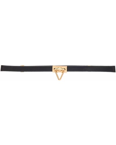 Bottega Veneta Point Lock Leather Belt - Black