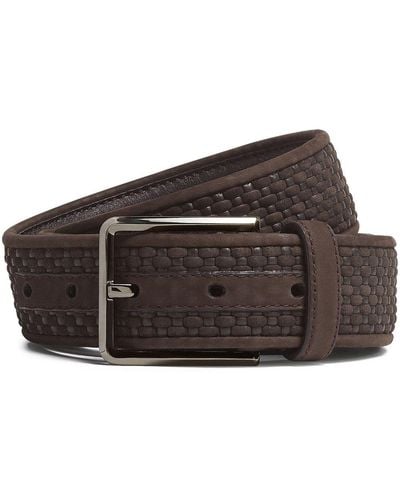 ZEGNA Pelletessuta Leather Belt - Brown