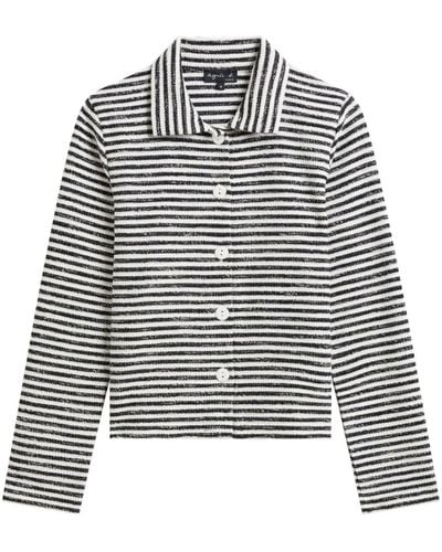 agnès b. Alberto Striped Tweed Jacket - Gray