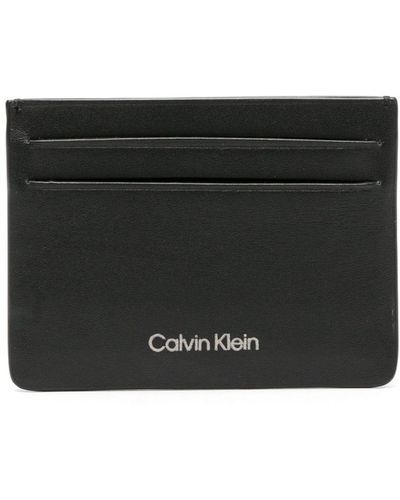 Calvin Klein Logo-stamp Leather Cardholder - Black