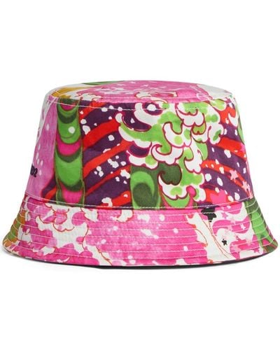 DSquared² Graphic-print Embroidered Bucket Hat - Pink